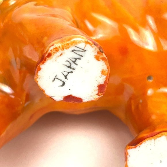 Vintage Japan Porcelain Elephant Figurine Orange Indian Elephant - Picture 7 of 7